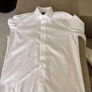 Saks Fifth Avenue Men’s French Cuff Dress Shirt 15.5 Neck 32/33 Sleeves